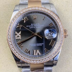 Replica Diamond Rolex - Datejust Rose Gold Watch Size 36mm