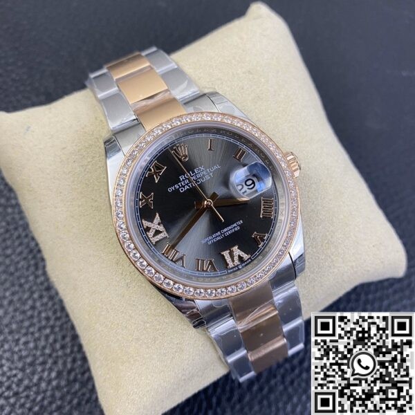 Replica Diamond Rolex - Datejust Rose Gold Watch Size 36mm