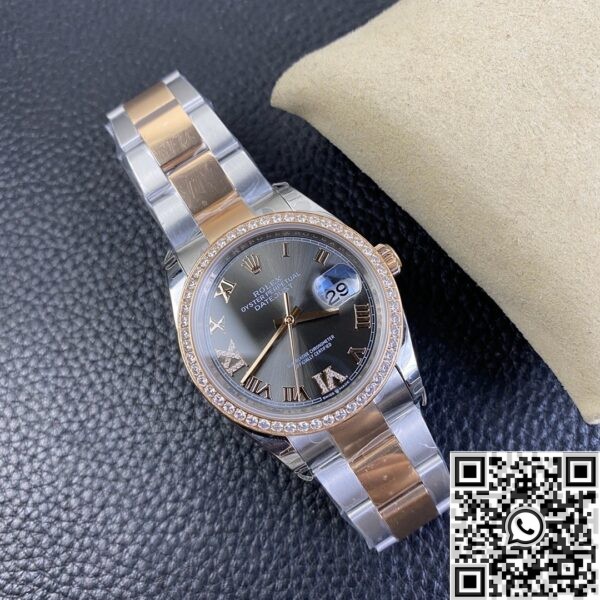 Replica Diamond Rolex - Datejust Rose Gold Watch Size 36mm