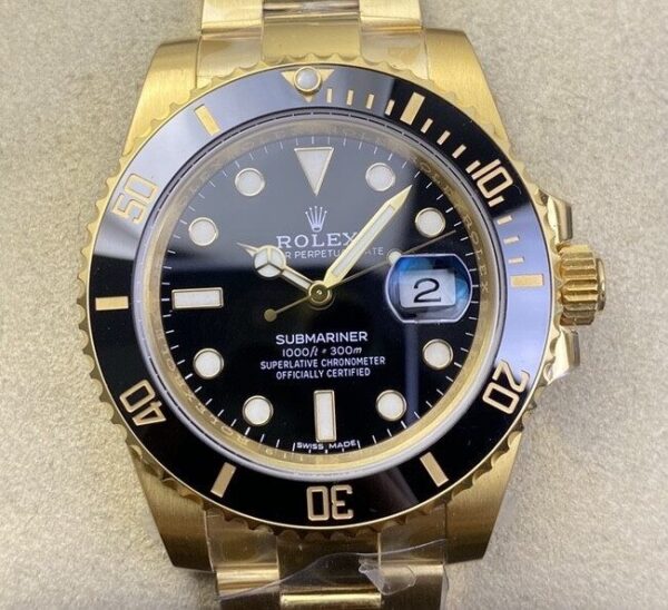 VS Rolex Factory Submariner 116618LN-97208 Gold Watch