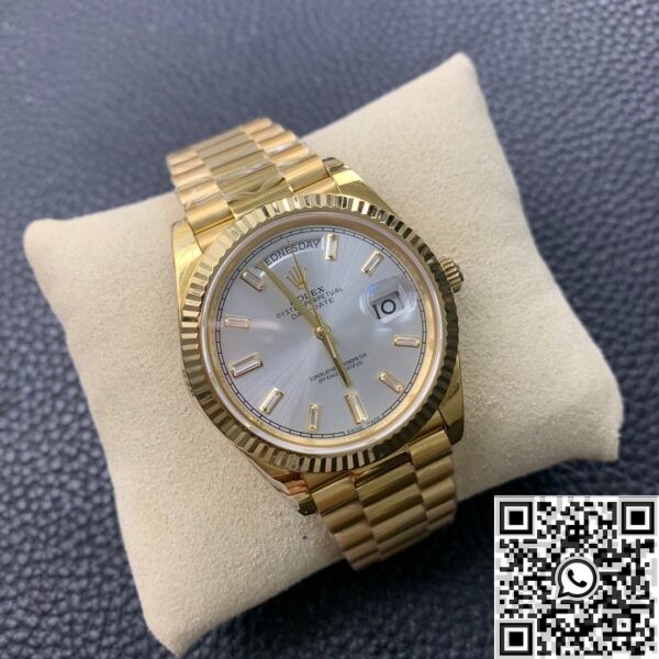 EW Factory Imitate Rolex Day Date - Silver Gray Dial Gold Watch