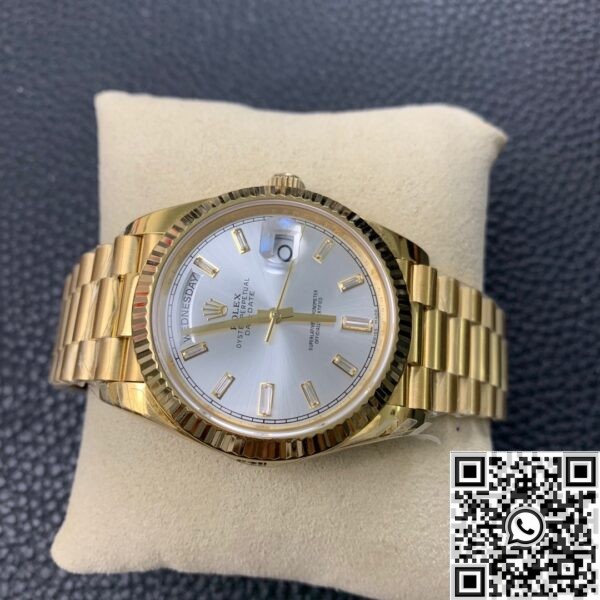 EW Factory Imitate Rolex Day Date - Silver Gray Dial Gold Watch