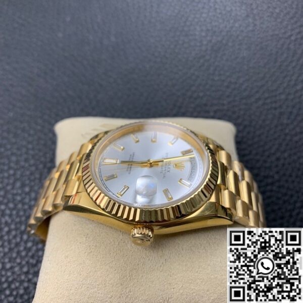 EW Factory Imitate Rolex Day Date - Silver Gray Dial Gold Watch