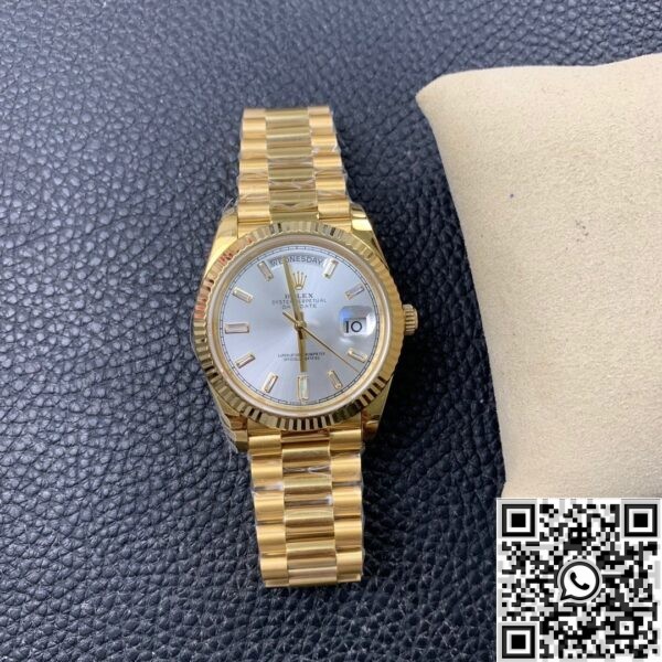 EW Factory Imitate Rolex Day Date - Silver Gray Dial Gold Watch