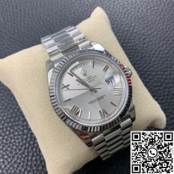 Imitate Rolex - EW Factory Day Date Silver Gray Dial Size 40mm