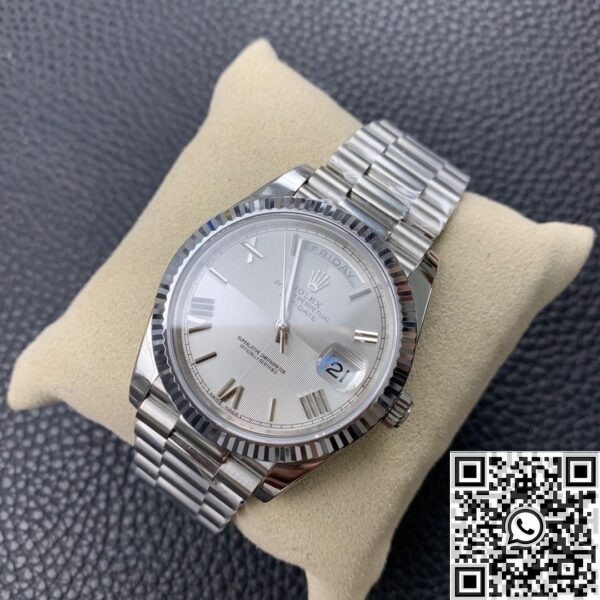 Imitate Rolex - EW Factory Day Date Silver Gray Dial Size 40mm