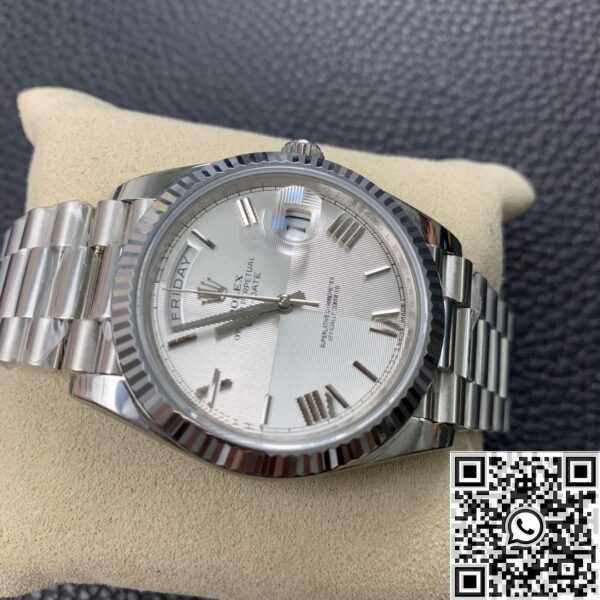 Imitate Rolex - EW Factory Day Date Silver Gray Dial Size 40mm