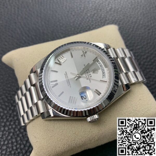 Imitate Rolex - EW Factory Day Date Silver Gray Dial Size 40mm