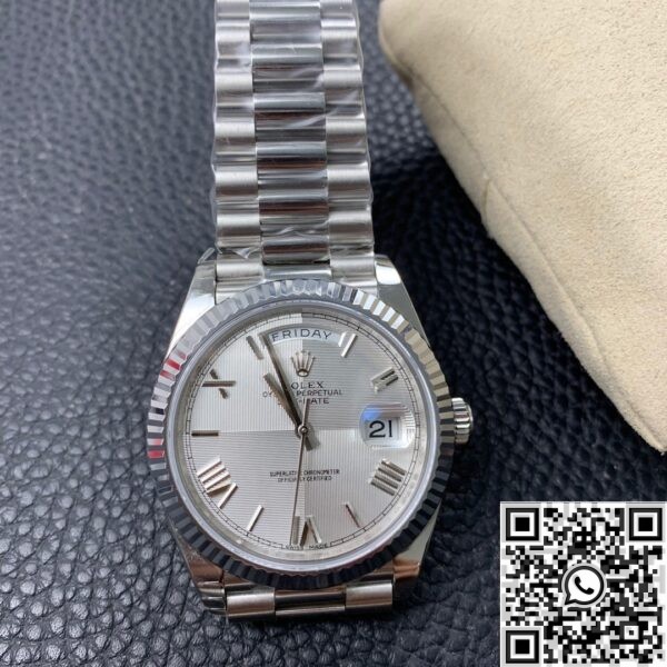 Imitate Rolex - EW Factory Day Date Silver Gray Dial Size 40mm