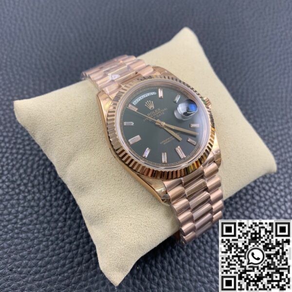 EW Factory Copy Rolex - Day Date Black Dial Rose Gold Watch