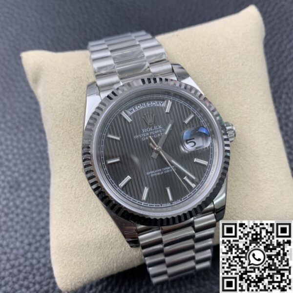 Rolex Day Date Fake - EW Factory Silver Ruled Dial Size 40mm