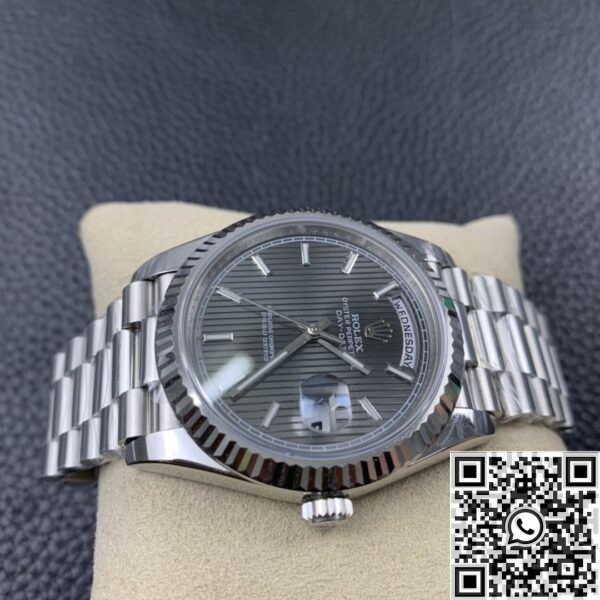 Rolex Day Date Fake - EW Factory Silver Ruled Dial Size 40mm