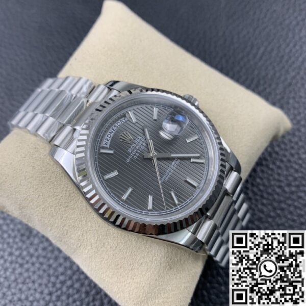 Rolex Day Date Fake - EW Factory Silver Ruled Dial Size 40mm