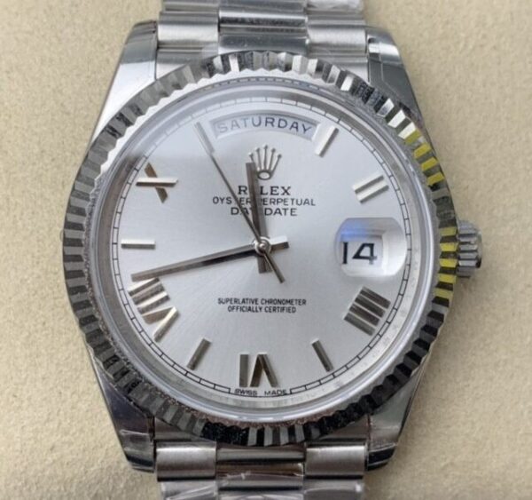 EW Factory Fake Rolex - Day Date White Dial Size 40mm