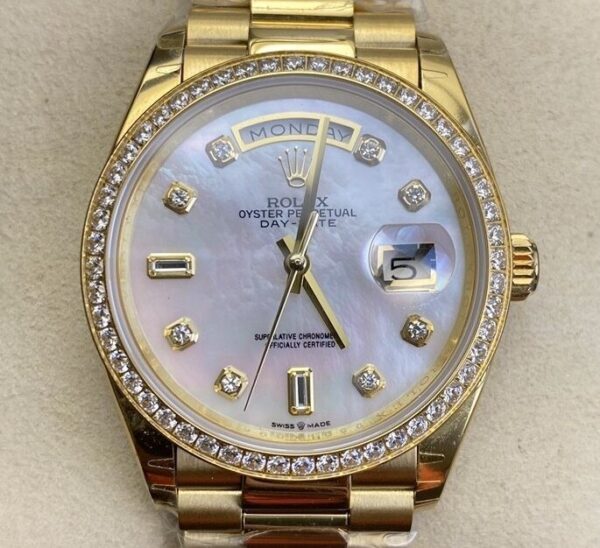 Rolex Fake Day Date - Ladies Gold Watch Size 36mm