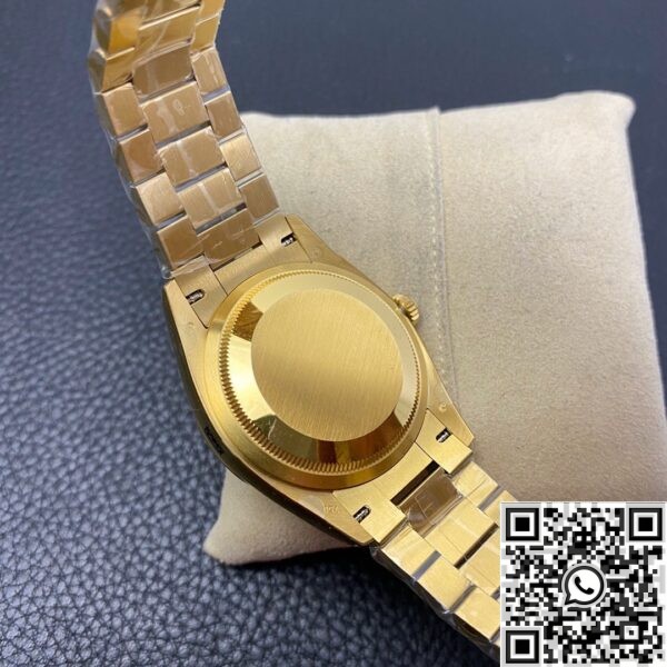 Fake Rolex Day Date - Brown Dial Ladies Gold Watch