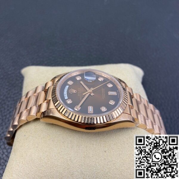 Replicas Rolex Day Date - Gradient Brown Dial Ladies Rose Gold