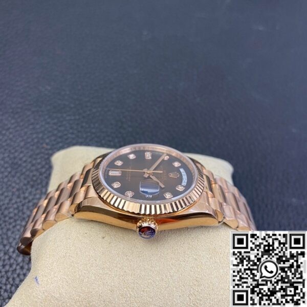 Replicas Rolex Day Date - Gradient Brown Dial Ladies Rose Gold