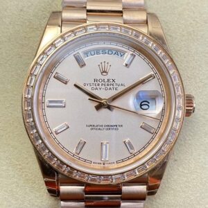 Custom Rolex Day Date - Rose Gold Diamond Watch Size 36mm