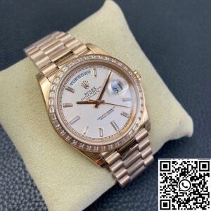 Custom Rolex Day Date - Rose Gold Diamond Watch Size 36mm