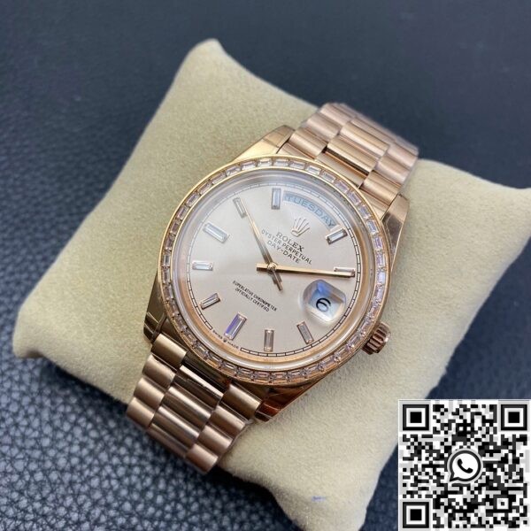 Custom Rolex Day Date - Rose Gold Diamond Watch Size 36mm