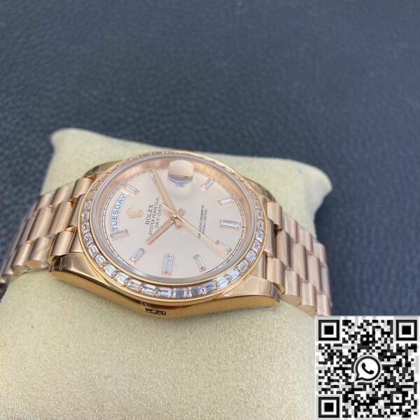 Custom Rolex Day Date - Rose Gold Diamond Watch Size 36mm