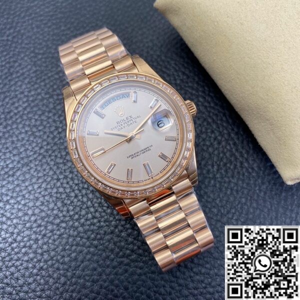 Custom Rolex Day Date - Rose Gold Diamond Watch Size 36mm