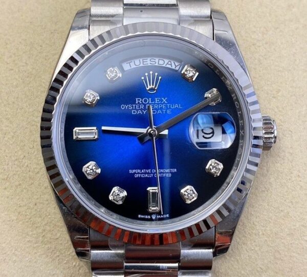 copy Rolex Day Date EW Factory - Gradient Blue Dial Size 36mm