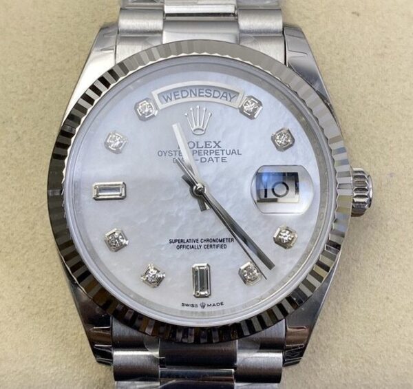 Replica Rolex watches - Day Date White Mother-of-Pearl Dial