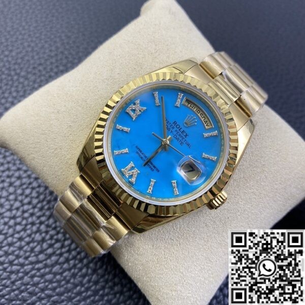 EW Factory Replica Rolex - Day Date Turquoise Dial Gold Watches