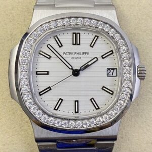 Fake Patek Philippe Watch - Nautilus 5711 White Dial Diamond