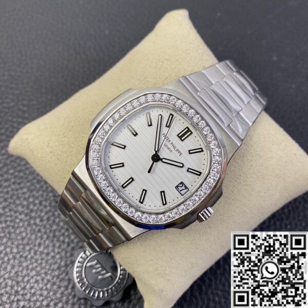 Fake Patek Philippe Watch - Nautilus 5711 White Dial Diamond