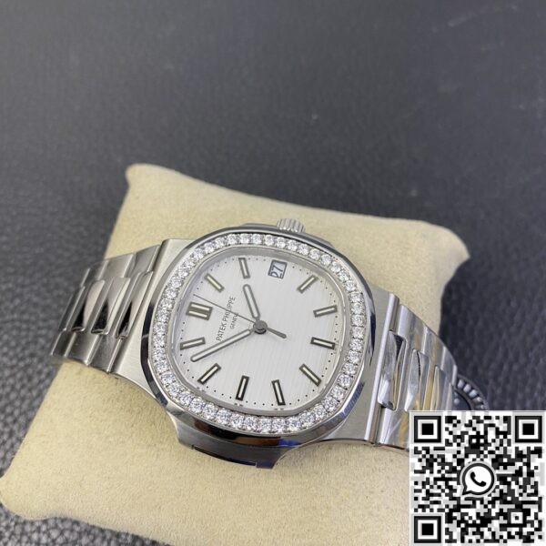 Fake Patek Philippe Watch - Nautilus 5711 White Dial Diamond