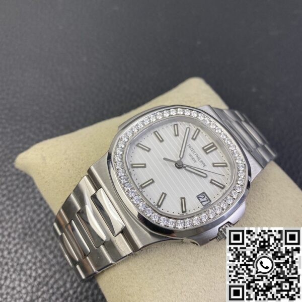 Fake Patek Philippe Watch - Nautilus 5711 White Dial Diamond