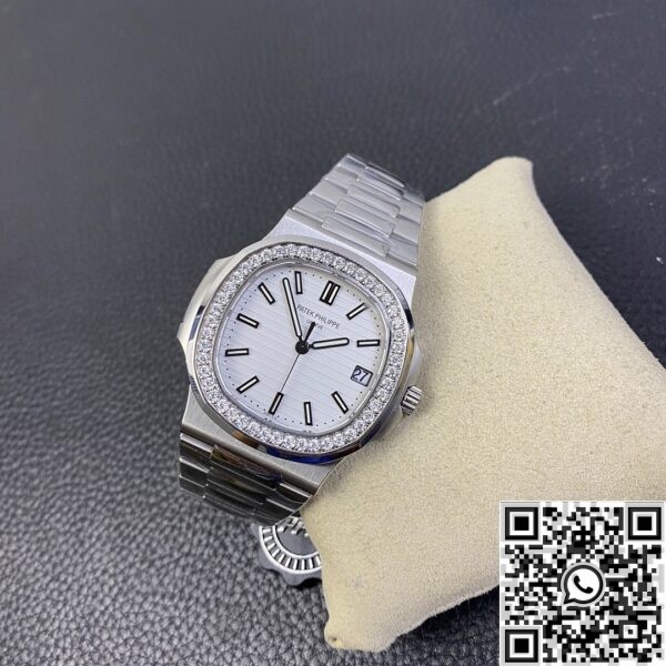 Fake Patek Philippe Watch - Nautilus 5711 White Dial Diamond