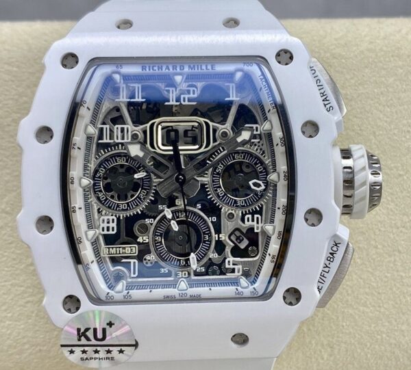 Richard Mille Best Fake KU Factory RM011-03 White Dial