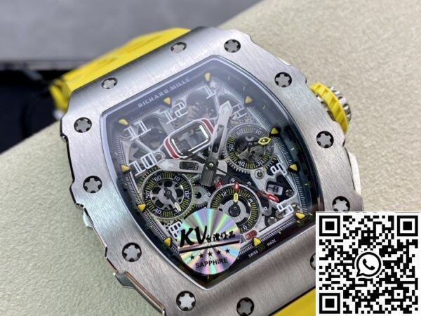 Richard Mille For Sale RM011-03 Titanium Shell Yellow Rubber