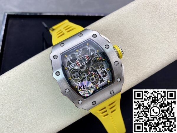 Richard Mille For Sale RM011-03 Titanium Shell Yellow Rubber