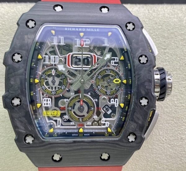 Fake Richard Mille Watch RM011-03 Carbon Fiber Case