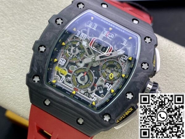 Fake Richard Mille Watch RM011-03 Carbon Fiber Case