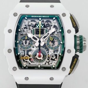 Richard Mille Replicas RM11 White Ceramic Black Rubber Stra