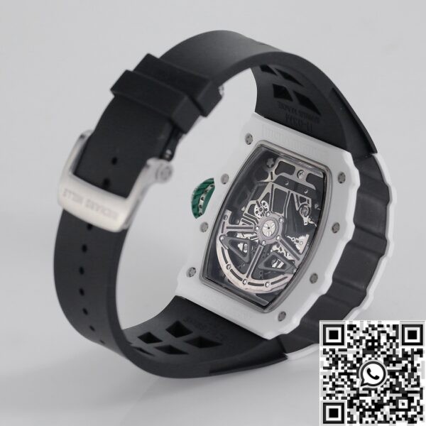 Richard Mille Replicas RM11 White Ceramic Black Rubber Stra