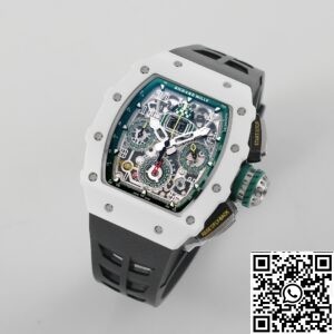 Richard Mille Replicas RM11 White Ceramic Black Rubber Stra