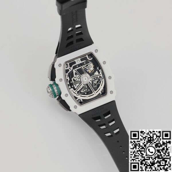 Richard Mille Replicas RM11 White Ceramic Black Rubber Stra