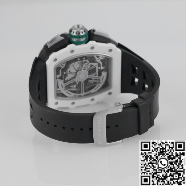 Richard Mille Replicas RM11 White Ceramic Black Rubber Stra