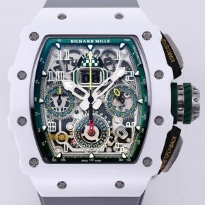 Best Richard Mille Replica KV RM11 White Ceramic Rubber Strap