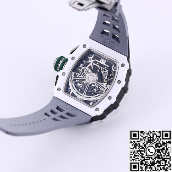 Best Richard Mille Replica KV RM11 White Ceramic Rubber Strap