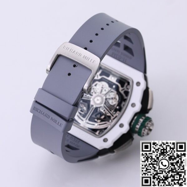 Best Richard Mille Replica KV RM11 White Ceramic Rubber Strap