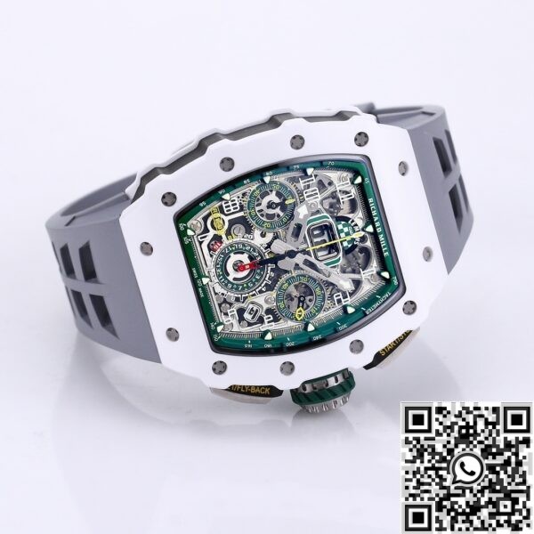 Best Richard Mille Replica KV RM11 White Ceramic Rubber Strap