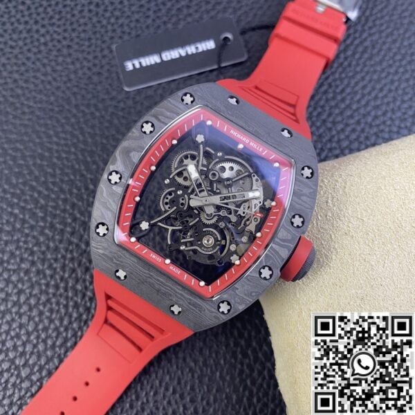 Richard Mille Replica For Sale KU RM055 Red Rubber Strap